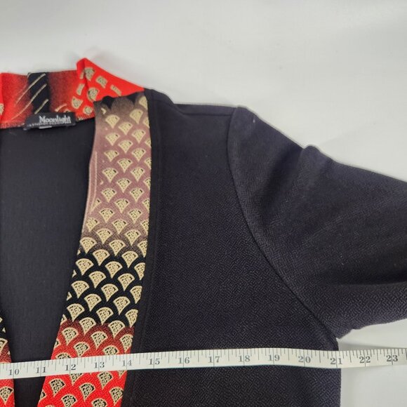 Moonlight Y&S Fashion Design Kimono Style Cardigan Womens One Size Black Floral - Picture 5 of 7